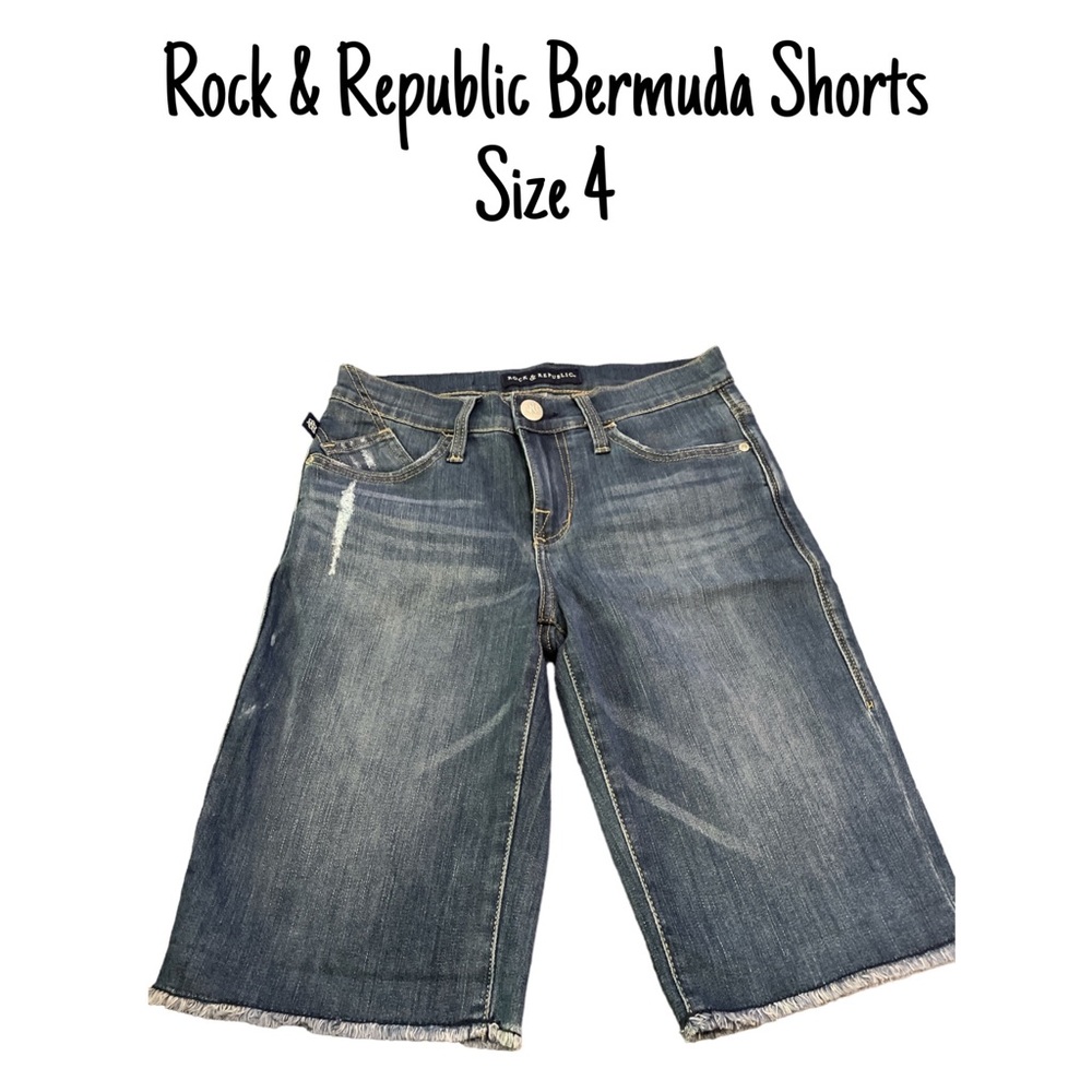 Rock & Republic “Kristy” Bermuda Shorts Size 4 with Fringe Edges